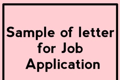 Example of letter for Jobs Application 2024